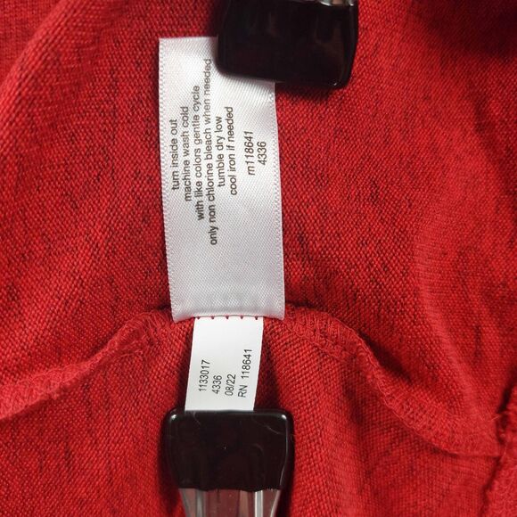 Lane Bryant Shirt Womens 26/28 Red Cowl Neck Long Sleeve Tunic Plus Size Knit - Picture 8 of 8